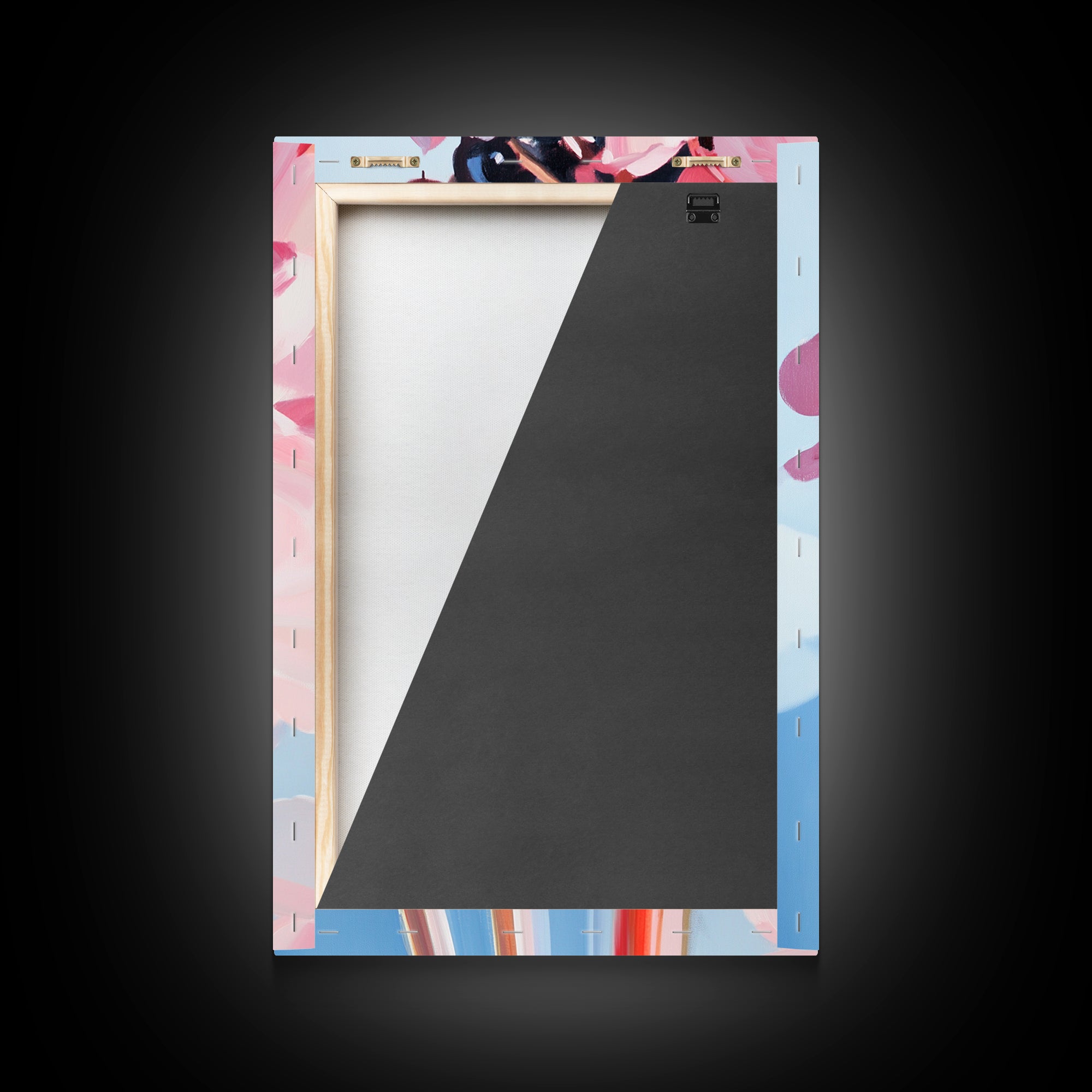 Blooming Flowers, Pink and Blue, Botanical Painting, Soft Aesthetic, Feminine Decor, Floral Home Art, Romantic Wall Art, Canvas Print