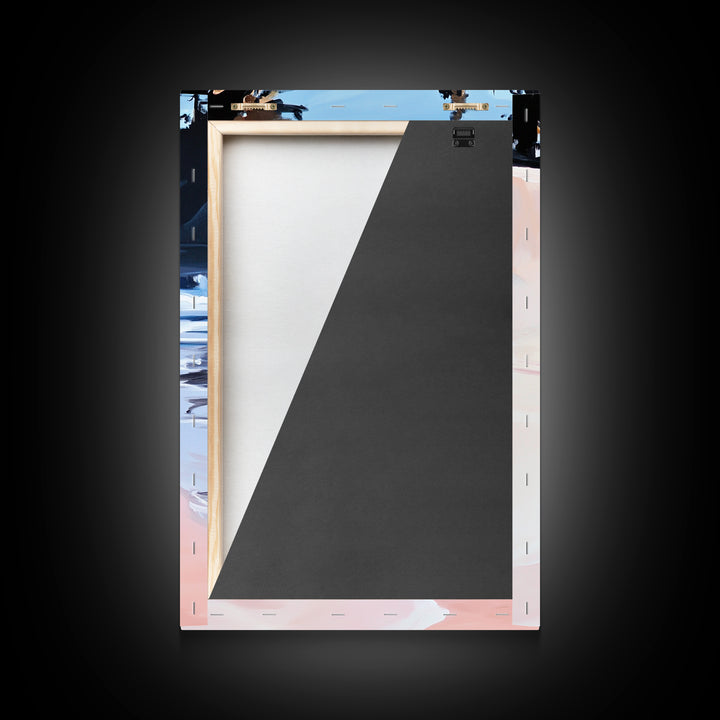 Coastal Escape, Beach Serenity, Soft Ocean Art, Tranquil Nature Scene, Summer Home Decor, Relaxing Wall Art, Framed Canvas Print