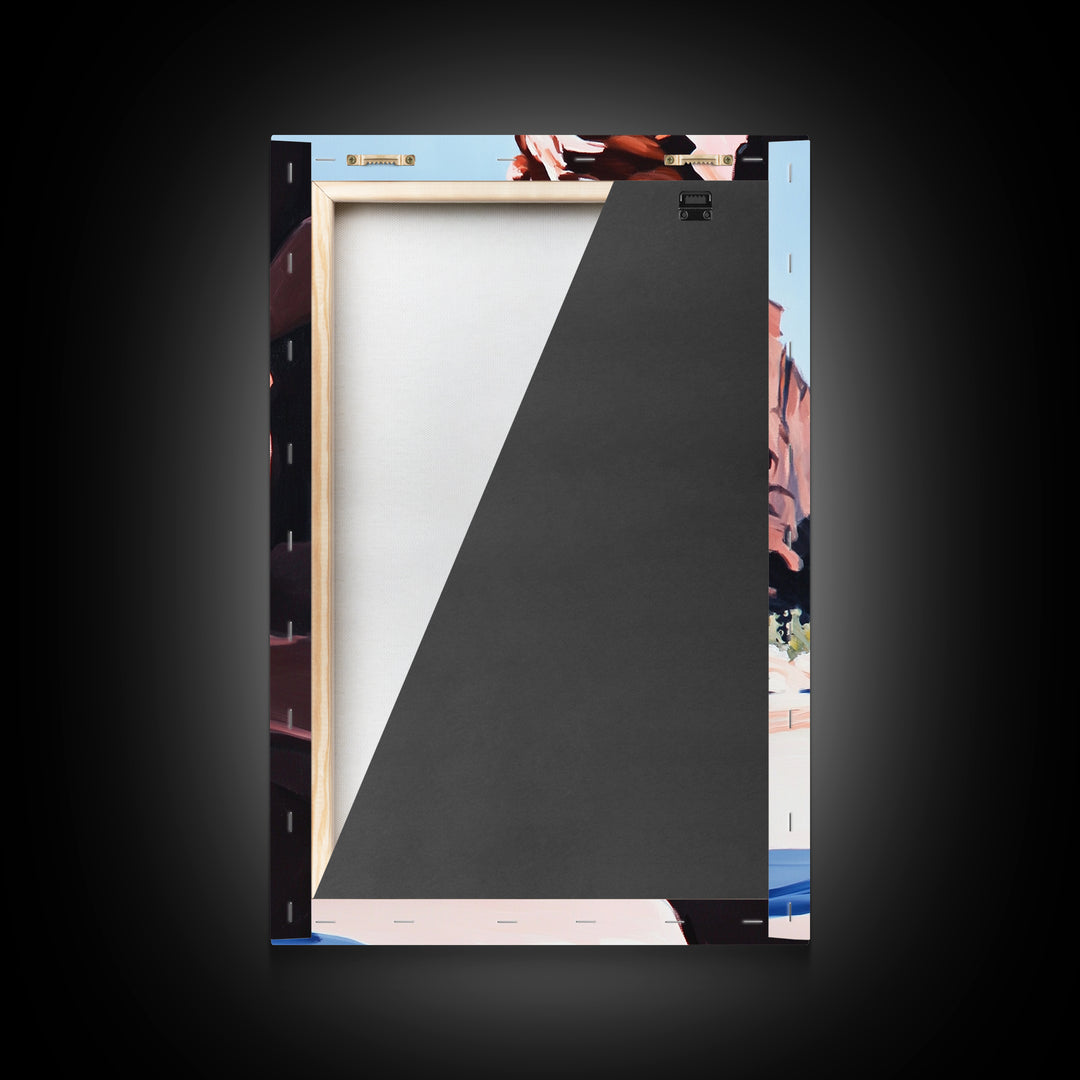 Desert Canyon, Red Rock Art, Southwest Landscape Print, Framed Canvas Print, Nature Lover Gift, Rustic Western Home Decor