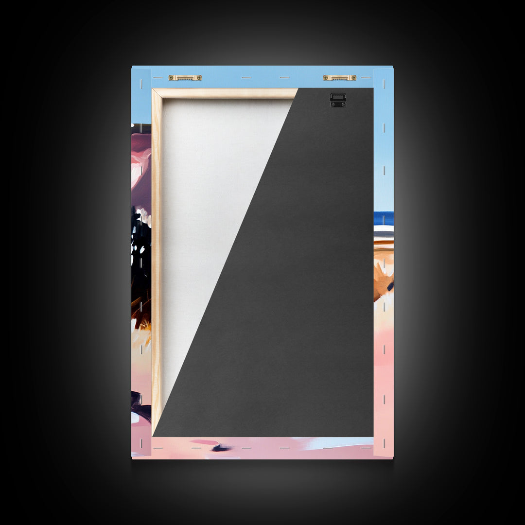 Coastal Path, Scenic Ocean Trail, Seaside Cliffs Art, Framed Canvas Print, Nautical Wall Decor, Beach House Aesthetic Artwork