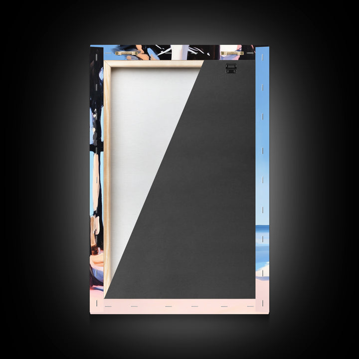 Birch Trees, Lakeside Forest Art, Nature Landscape Print, Framed Canvas Print, Rustic Cabin Decor, Modern Minimalist Wall Art