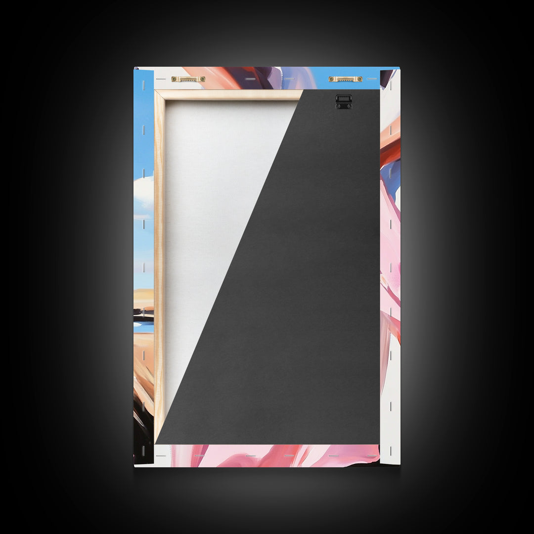 Coastal Breeze, Flowing Dress, Beach Aesthetic, Minimalist Art, Modern Home Decor, Living Room Wall Art, Framed Canvas Print