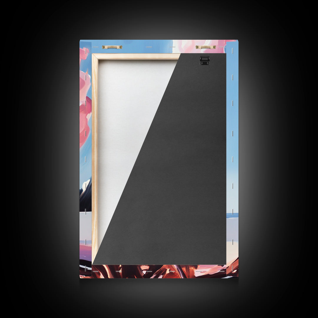 Billowing Smoke, Blazing Flames, Sunset Glow, Framed Canvas Print, Abstract Nature Art, Rustic Living Room Decor, Cozy Cabin Wall Art