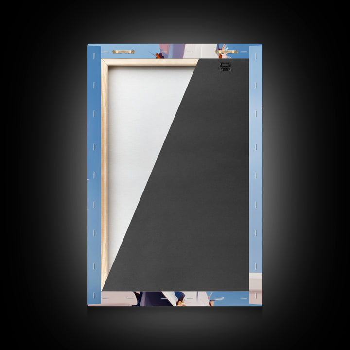 Cactus, Blooming Flower, Desert, Framed Canvas Print, Southwest Wall Art, Boho Aesthetic, Nature Decor, Botanical Art, Bedroom Art