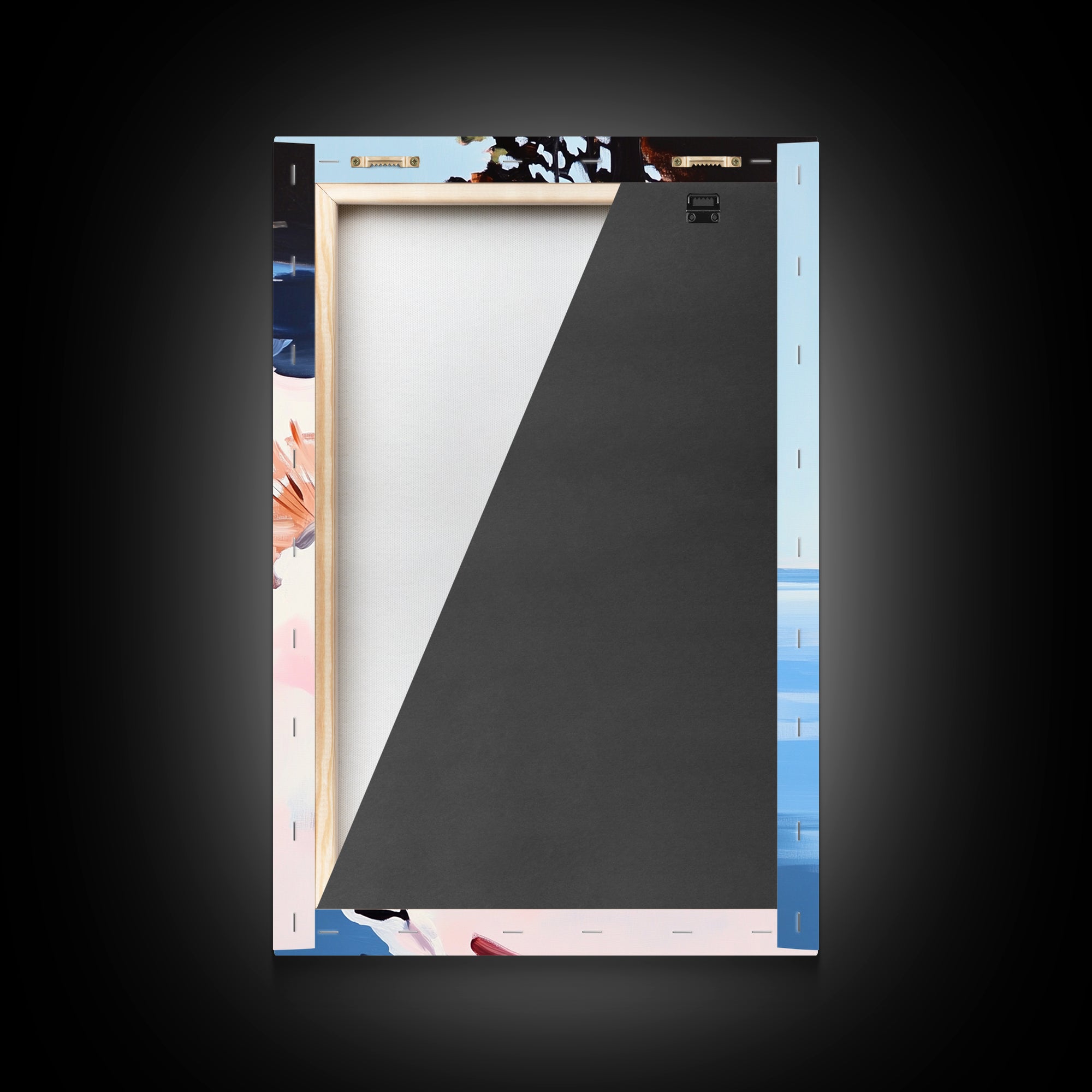 Cliffs and Water, Nature Wall Art, Minimalist Landscape, Coastal Home Decor, Blue and Pink Art, Framed Canvas Print, Office Wall Decor