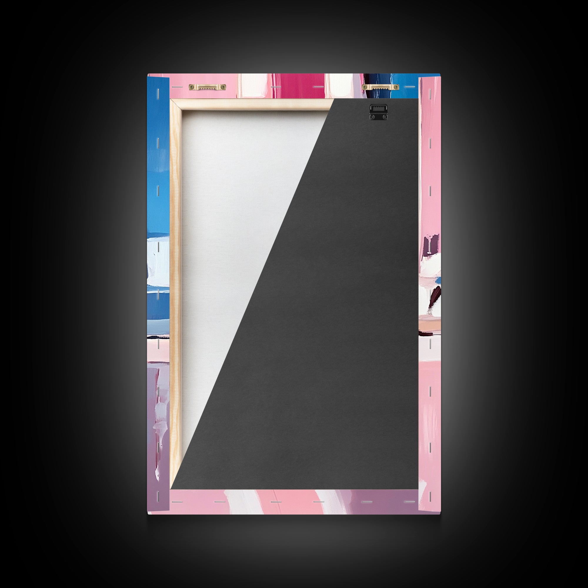 Abstract Reflection, Pink and Blue Art, Contemporary Wall Decor, Canvas Print, Modern Interior Design, Aesthetic Home Styling