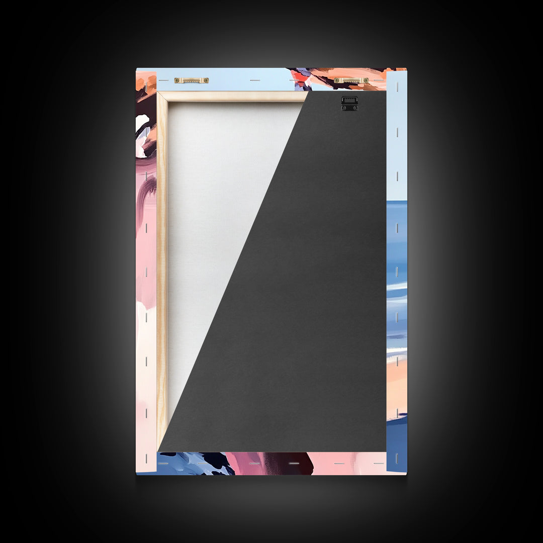 Cliffside Ocean Art, Coastal Landscape Painting, Serene Seaside Decor, Beach House Print, Framed Canvas Print, Living Room Wall Art