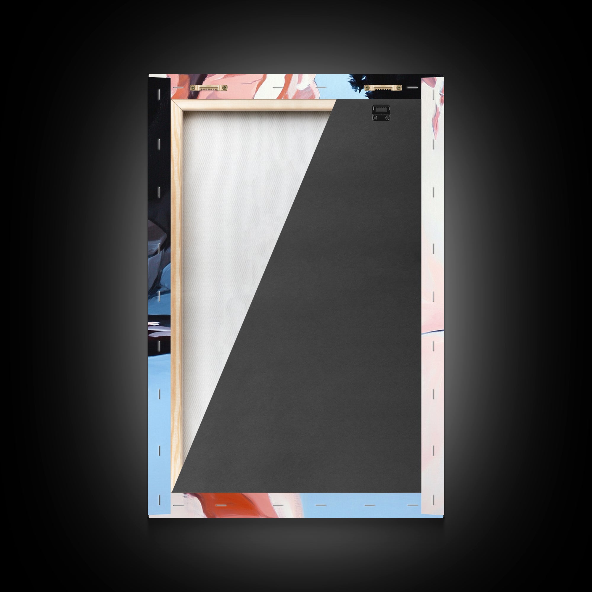 Canyon Reflection Art, Abstract Landscape Painting, Earthy Modern Decor,Nature Wall Print, Framed Canvas Print, Living Room Wall Art