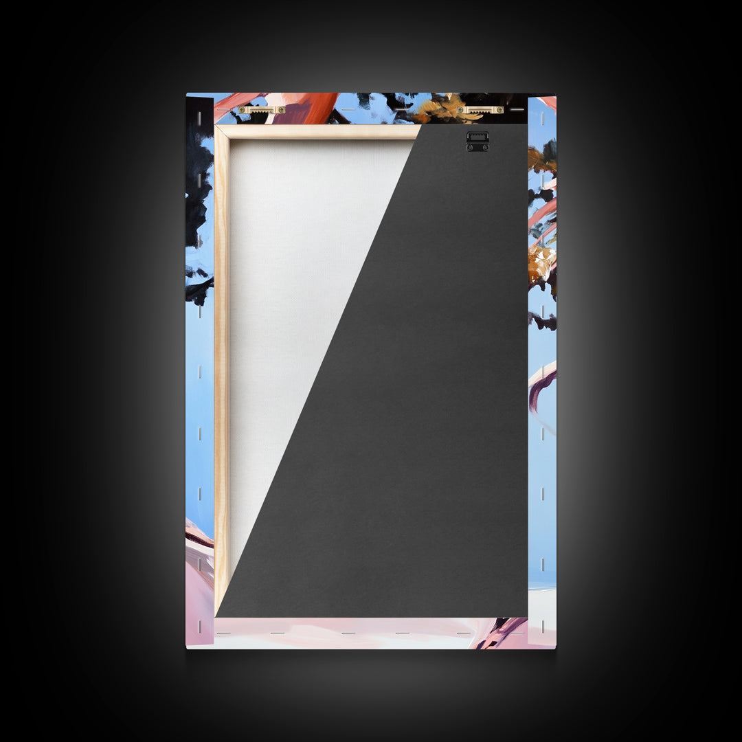 Abstract Tree Art, Modern Landscape Painting, Contemporary Earthy Decor, Minimalist Nature Print, Framed Canvas Print, Office Wall Art