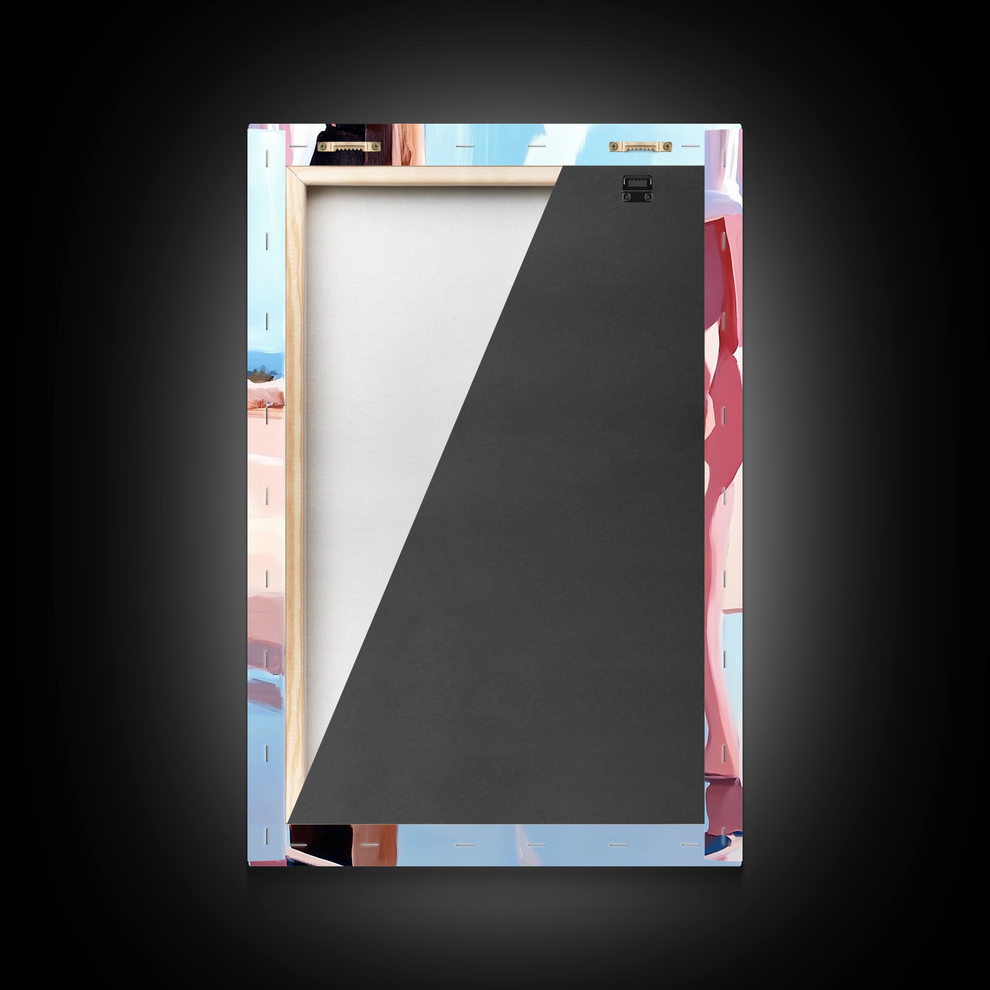 Coastal Fashion Art, Feminine Beach Scene, Pastel Summer Painting, Minimalist Boho Decor, Framed Canvas Print, Bedroom Wall Art