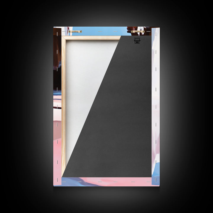 Canyon Lake View, Abstract Western Landscape, Earthy Desert Colors, Modern Nature Art, Framed Canvas Print, Entryway Wall Art