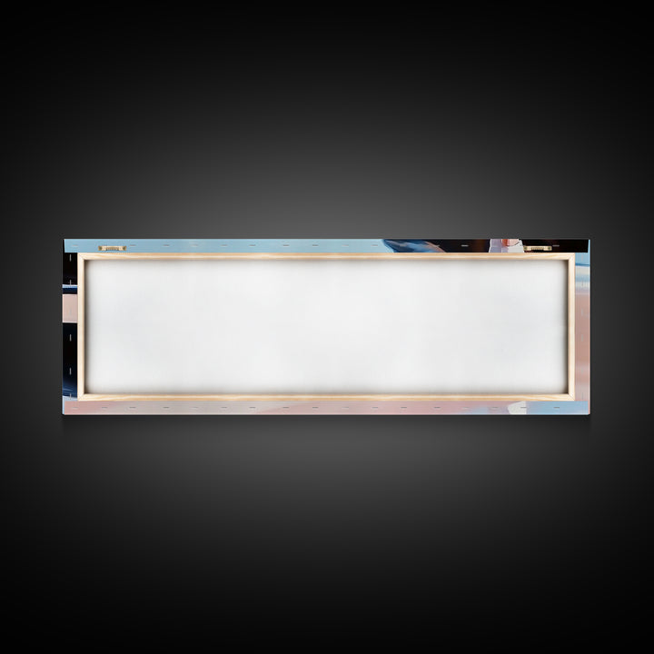 Coastal Stroll, Soft Pastel Beach, Minimalist Ocean Art, Canvas Print, Tranquil Shoreline, Boho Beach House Decor, Bedroom Wall Art