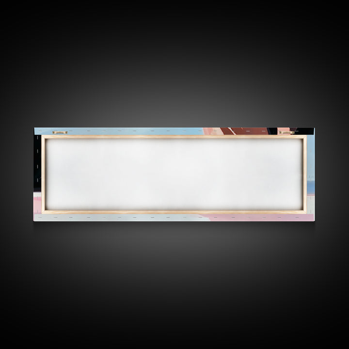 Cliffside View, Blue Sea, Framed Canvas Print, Coastal Landscape, Minimalist Art, Nature Wall Art, Boho Home Decor, Summer Aesthetic