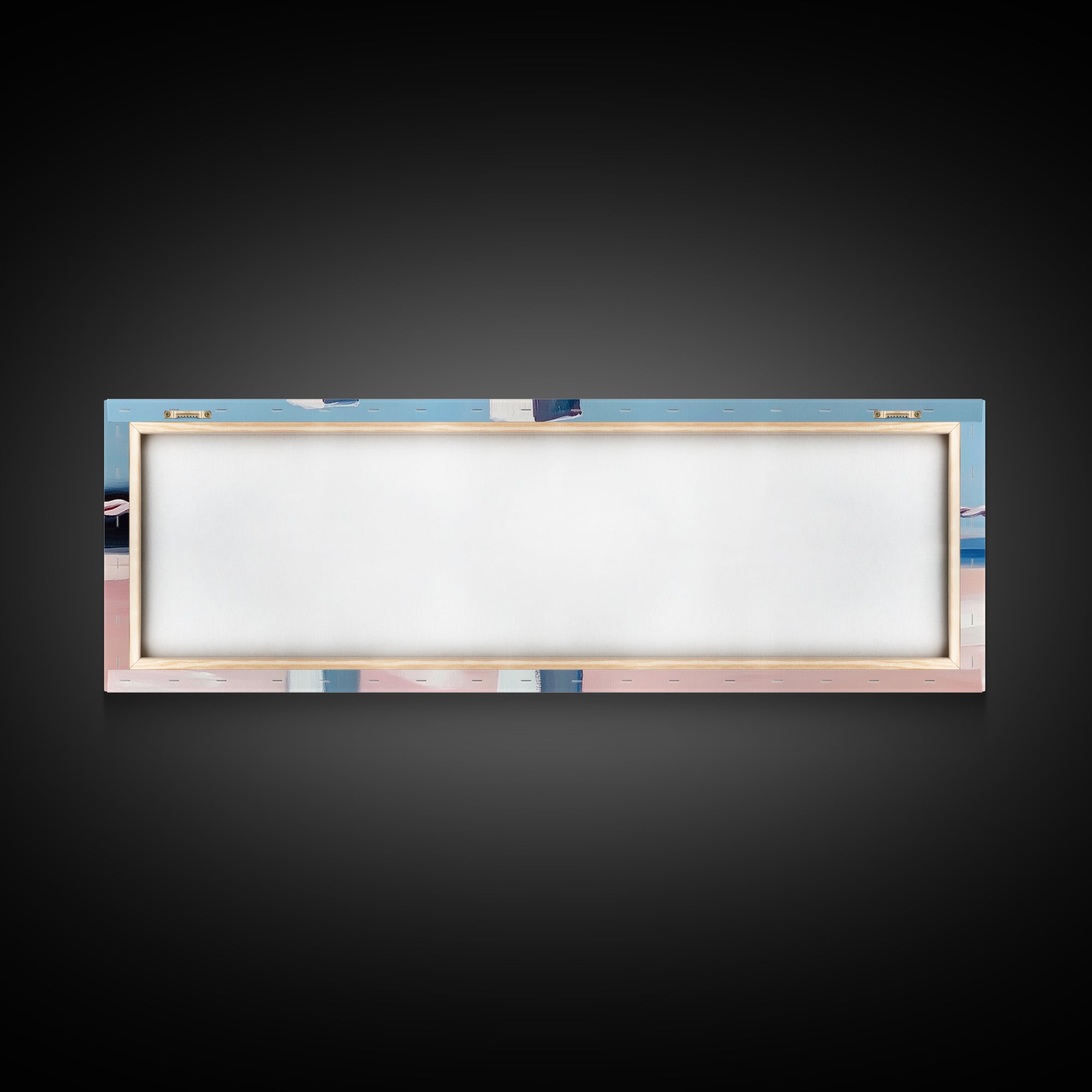 Beach Fence, Coastal Barrier, Ocean Landscape, Framed Canvas Print, Minimalist Seaside Art, Nautical Wall Decor, Summer Home Artwork