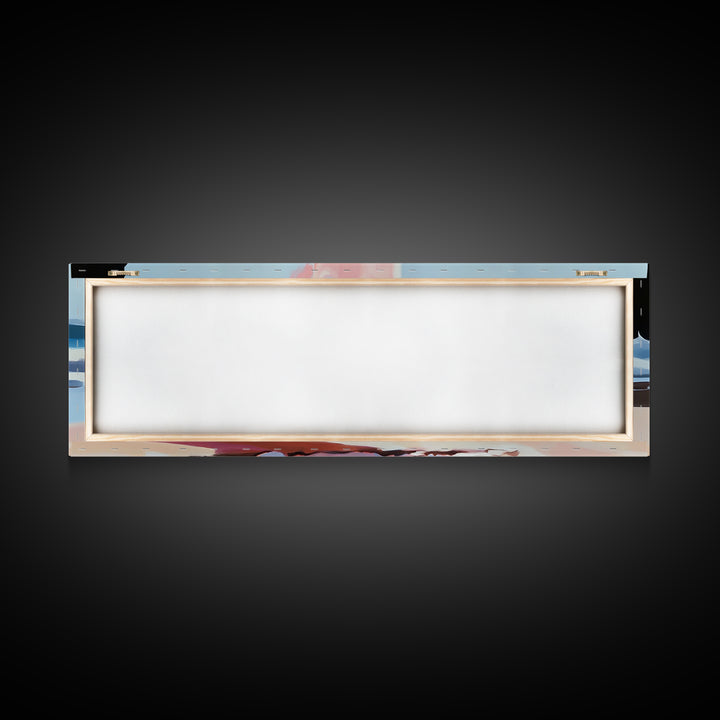 Beach Bonfire, Ocean Fire, Coastal Campfire, Framed Canvas Print, Seaside Night Art, Relaxing Summer Scene, Nautical Wall Decor