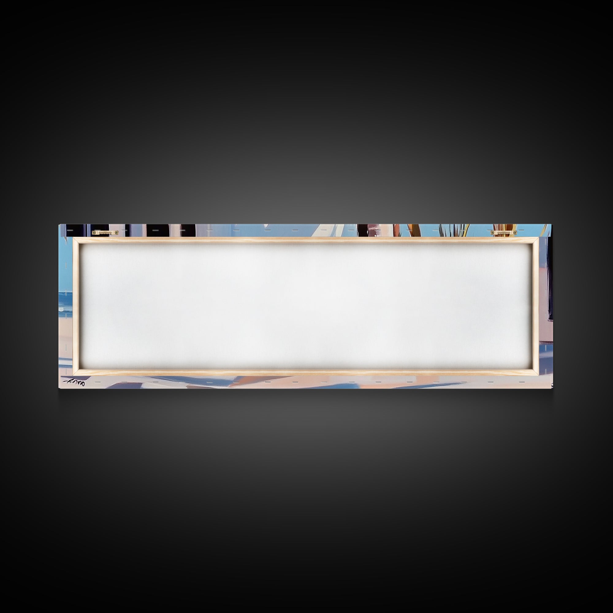 Beachfront Patio, Coastal Home, Ocean View Art, Framed Canvas Print, Seaside Decor, Summer House Aesthetic, Serene Wall Artwork