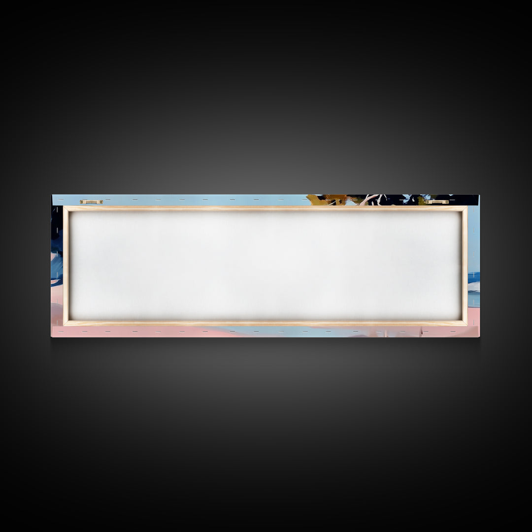 Cliffs, Waves, Pink Sand, Framed Canvas Print, Seascape Wall Art, Coastal Home Decor, Ocean Scene, Pastel Aesthetic, Relaxing Landscape