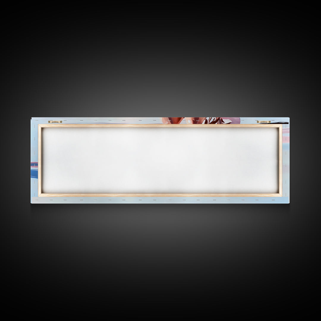 Cozy Winter, Snowy Landscape, Feminine Winter Decor, Soft Pastel Art, Scandinavian Minimalist, Bedroom Aesthetic, Canvas Print