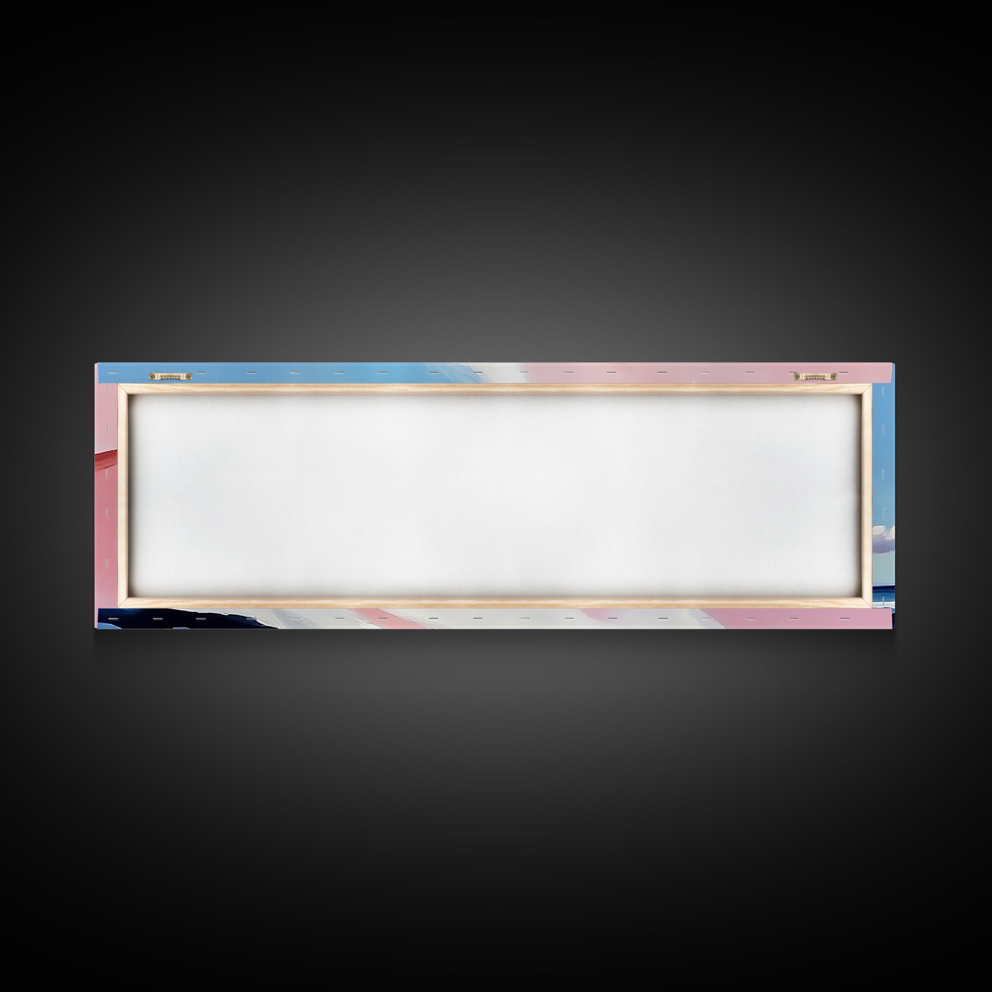 Rolling Waves, Soft Pastel, Modern Coastal Art, Minimalist Ocean Print, Blue and Pink Decor, Relaxing Beach Scene, Canvas Print