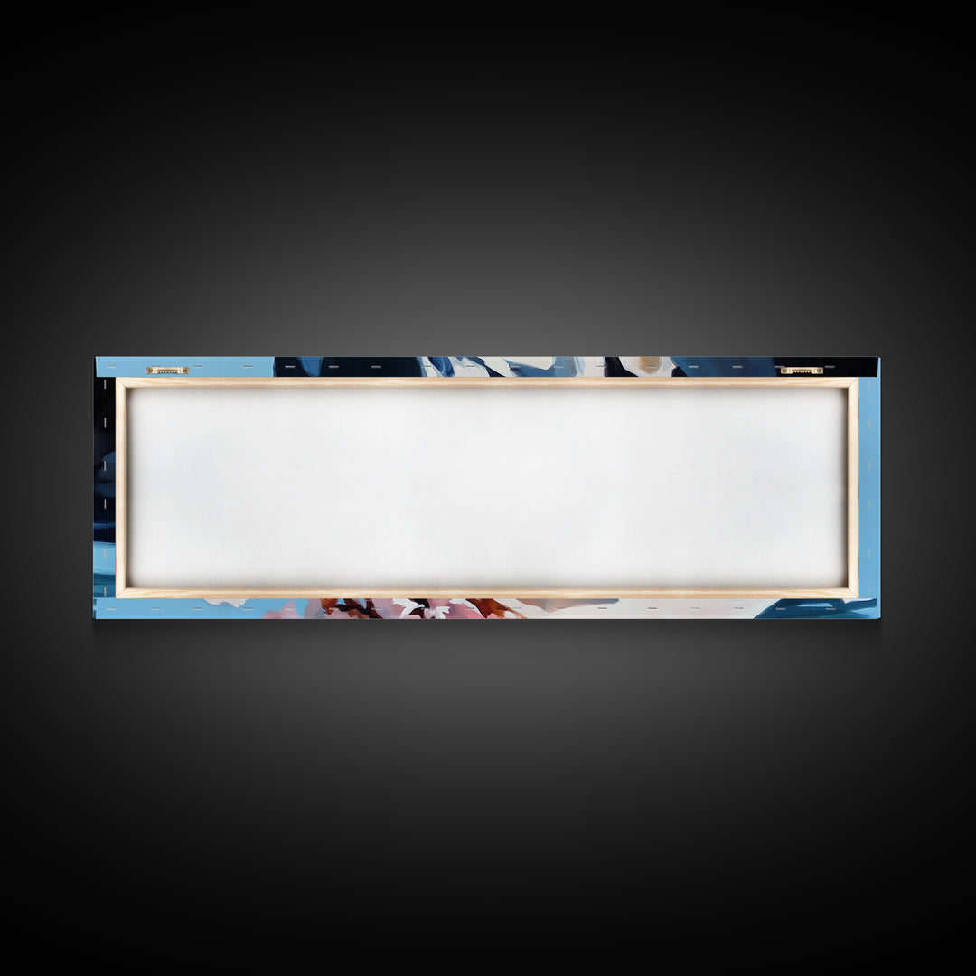 Blossoming Coast, Floral Wall Art, Living Room Decor, Canvas Print, Nature-Inspired Artwork, Coastal Aesthetic, Spring Botanical Art