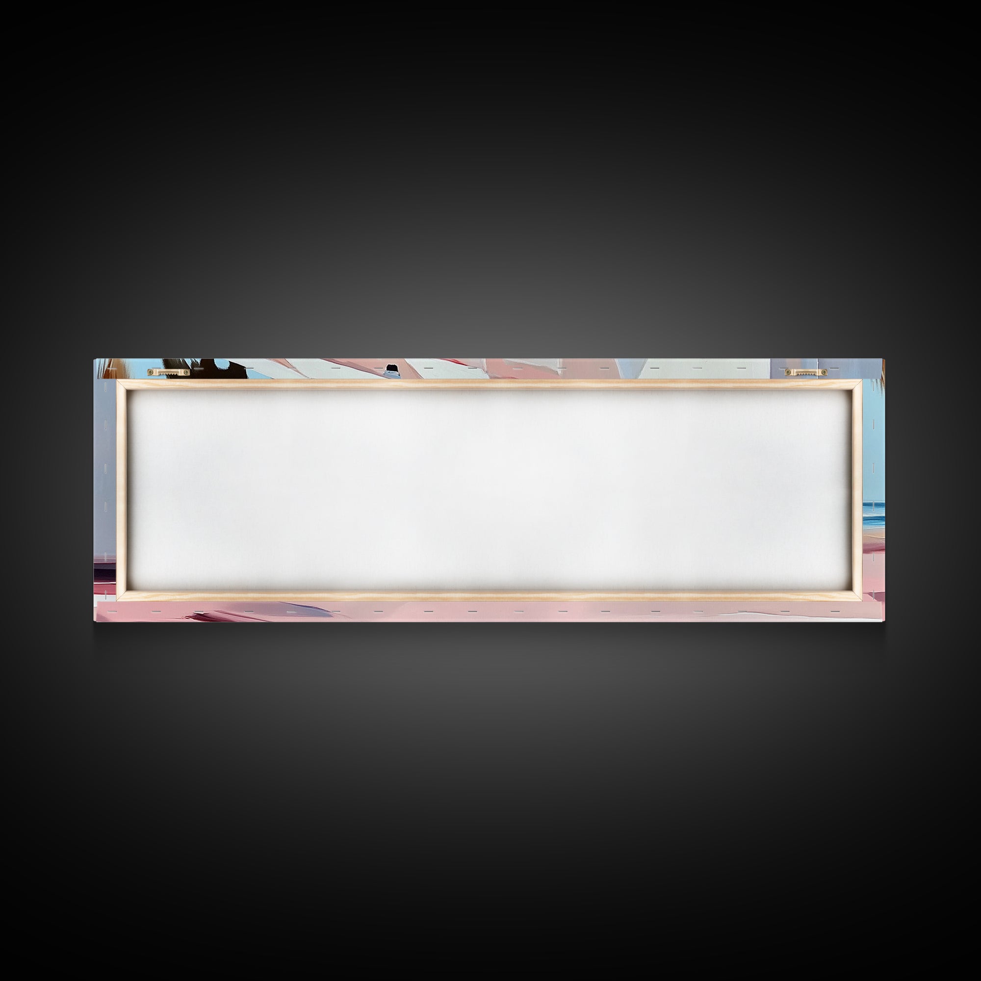 Coastal Café, Beachfront House, Ocean Breeze, Minimalist Canvas Print, Living Room Wall Art, Nautical Home Decor, Modern Coastal Art