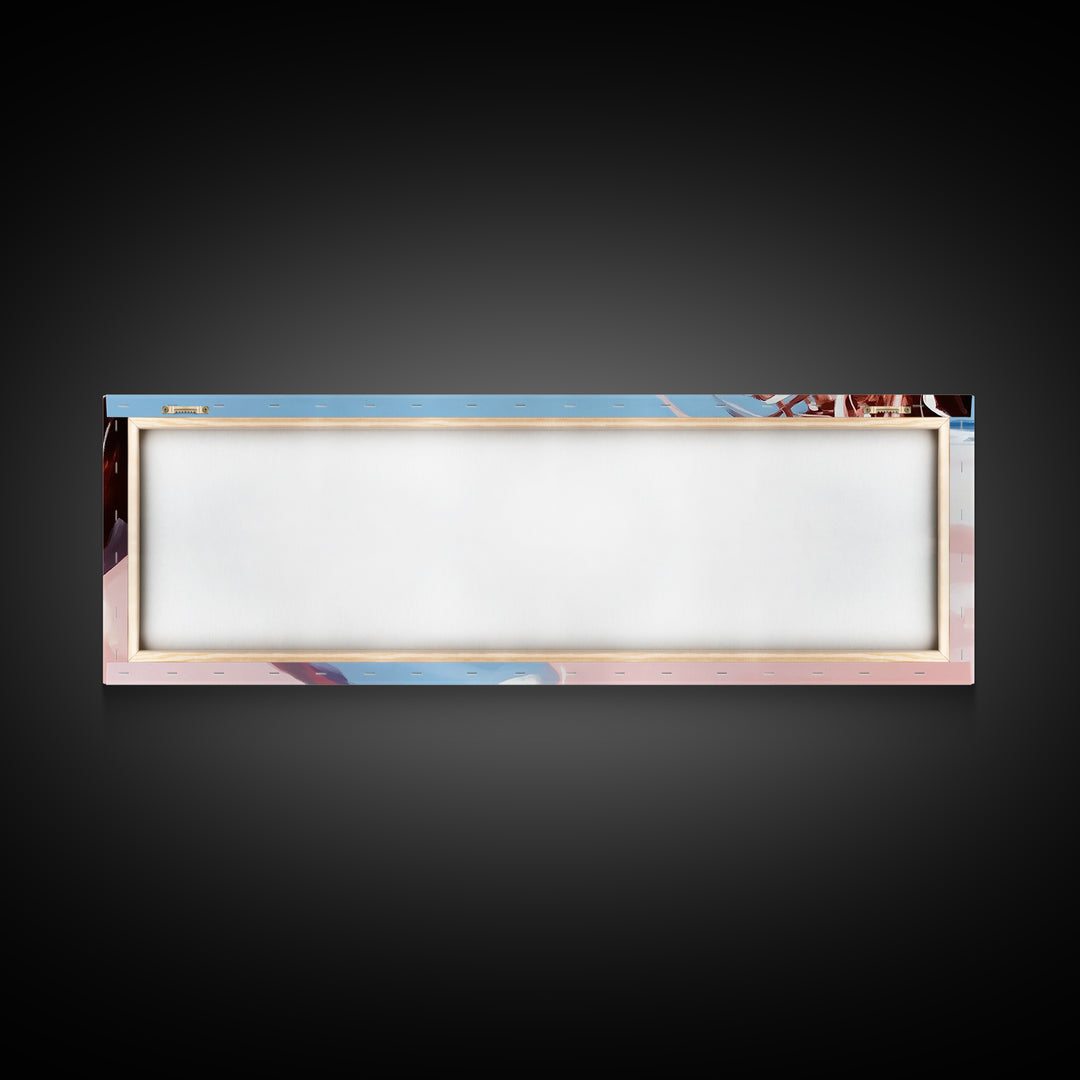 Romantic Beach Scene, Coastal Wall Art, Sunset Ocean Painting, Pastel Beach Framed Canvas Print, Living Room or Office Art