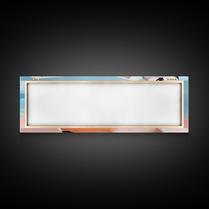 Rowboat on Shore, Nautical Scene, Pastel Coastal Art, Minimalist Ocean Print, Beach House Decor, Serene Wall Art, Canvas Print