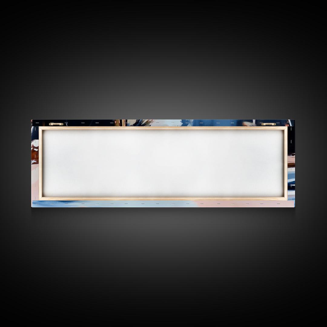 Riverside Serenity, Tranquil Landscape, Nature Lover Decor, Zen Aesthetic, Framed Canvas Print, Rustic Living Room Wall Art