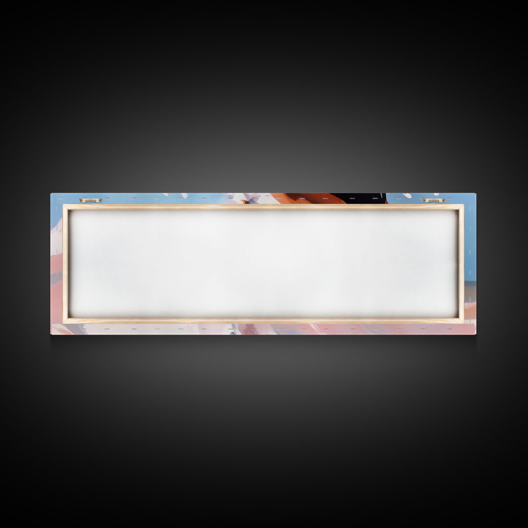 Abstract Ocean Waves, Coastal Wall Art, Beach Aesthetic, Pastel Seascape, Large Canvas Print, Minimalist Art, Living Room Decor