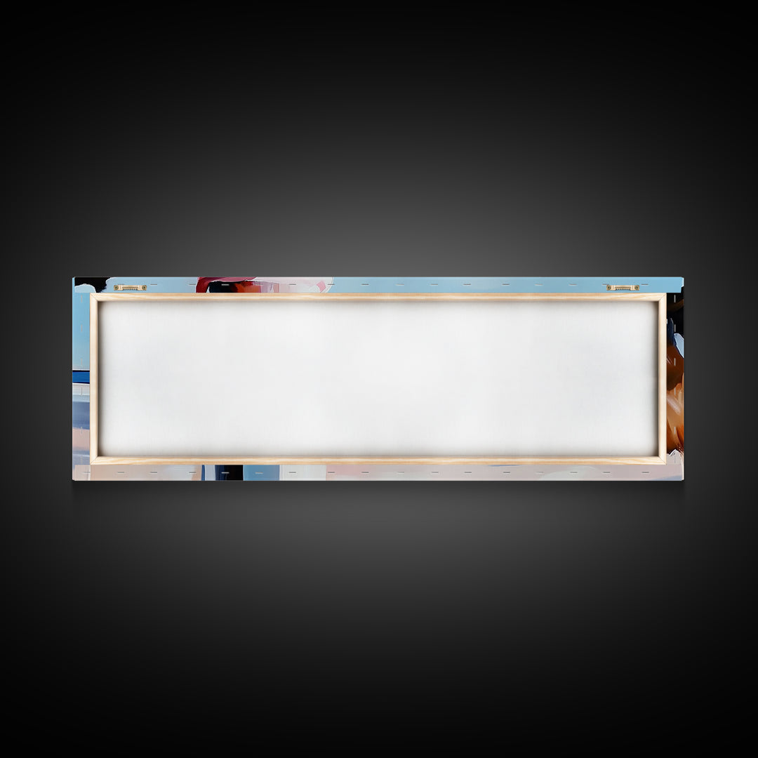 Coastal Fence Art, Beach Landscape Print, Pastel Ocean Painting, Minimalist Seaside Decor, Large Canvas Print, Modern Home Wall Art