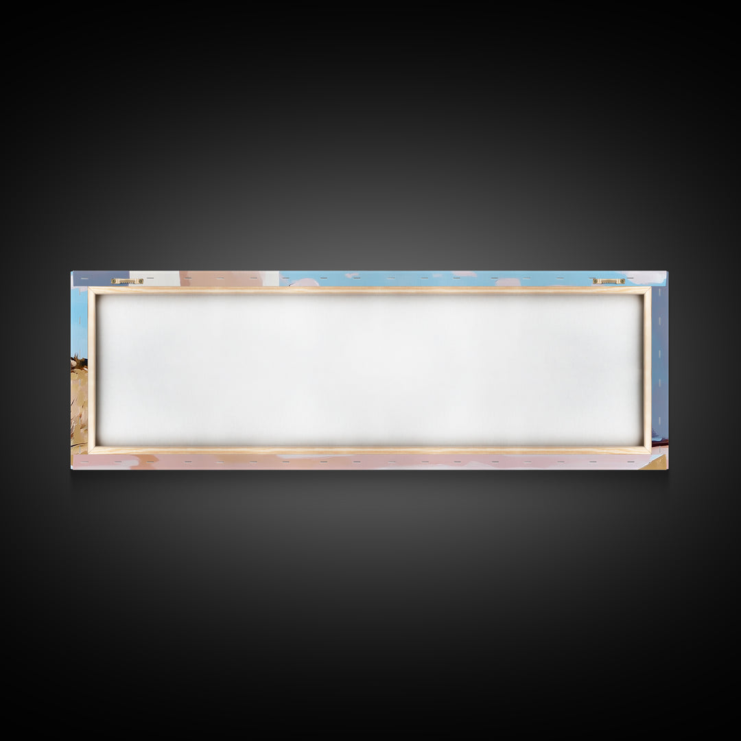 Desert Bench, Cozy Minimalist, Soft Neutral Tones, Boho Retreat, Modern Home Decor, Canvas Print, Living Room Wall Art, Earthy Tones