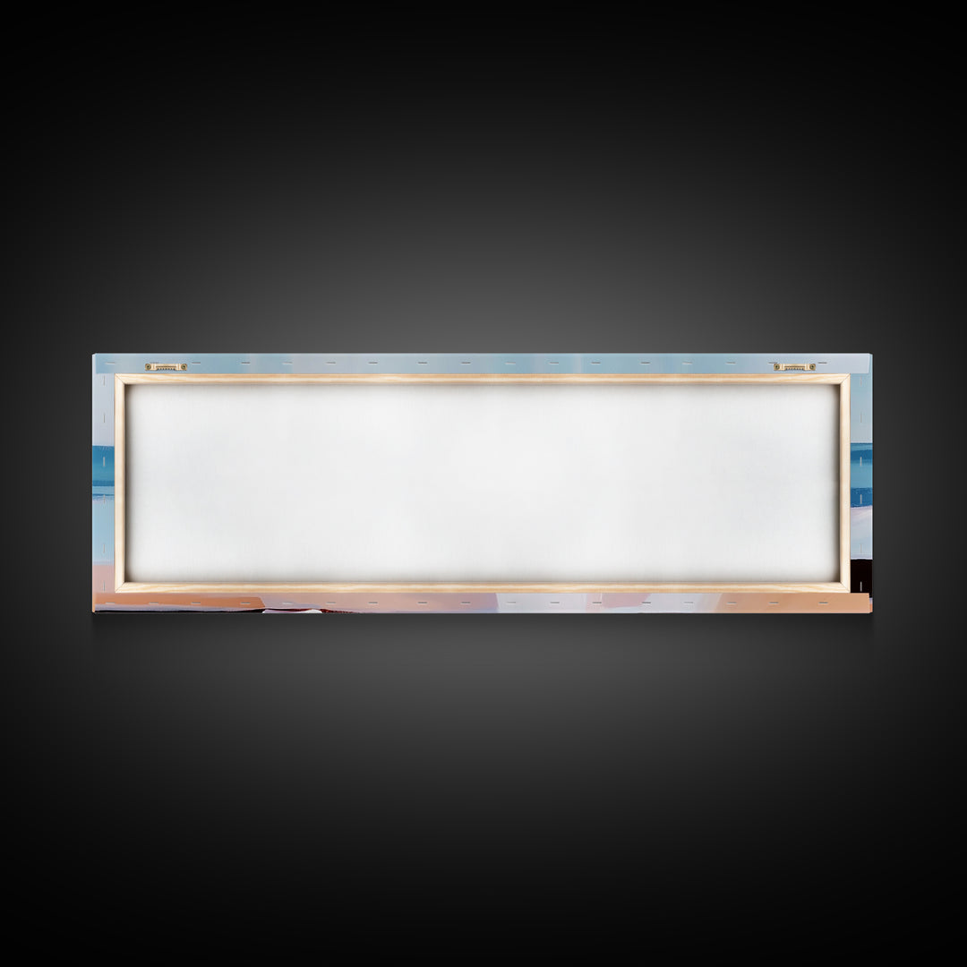 Clawfoot Tub, Coastal Art, Bathroom Wall Art, Modern Decor, Minimalist Painting, Ocean Art, Beach House, Framed Canvas Print