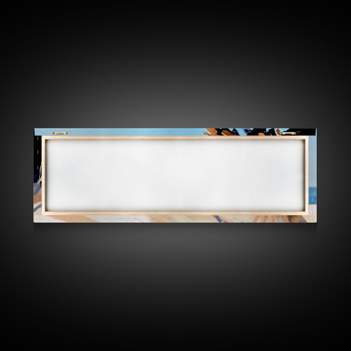 Beach Flowers, Coastal Blossoms, Summer Landscape, Framed Canvas Print, Boho Wall Art, Seaside Painting, Nature Home Decor