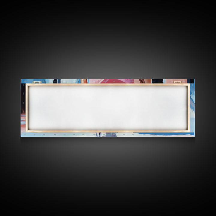 Beach Walk, Coastal Wall Art, Seascape Painting, Soft Pastel Home Decor, Minimalist Beach Aesthetic, Framed Canvas Print, Ocean Art