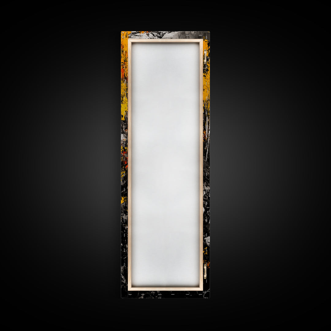 Autumn Forest, Golden Trees, River Path, Framed Canvas Print, Fall Landscape Art, Rustic Wall Decor, Cabin Art, Living Room Wall Art