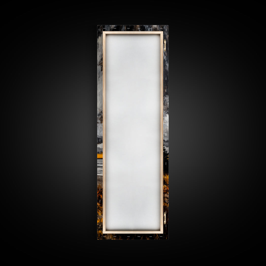 Beach Bonfire, Cozy Fire, Seaside Sunset, Framed Canvas Print, Coastal Home Decor, Relaxing Landscape, Rustic Living Room Wall Art