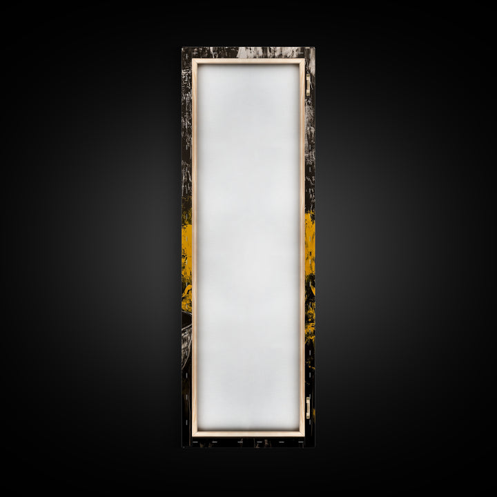 Abstract Yellow, Bold Modern Art, Textured Expressionist, High Contrast Decor, Contemporary Wall Accent, Framed Canvas Print