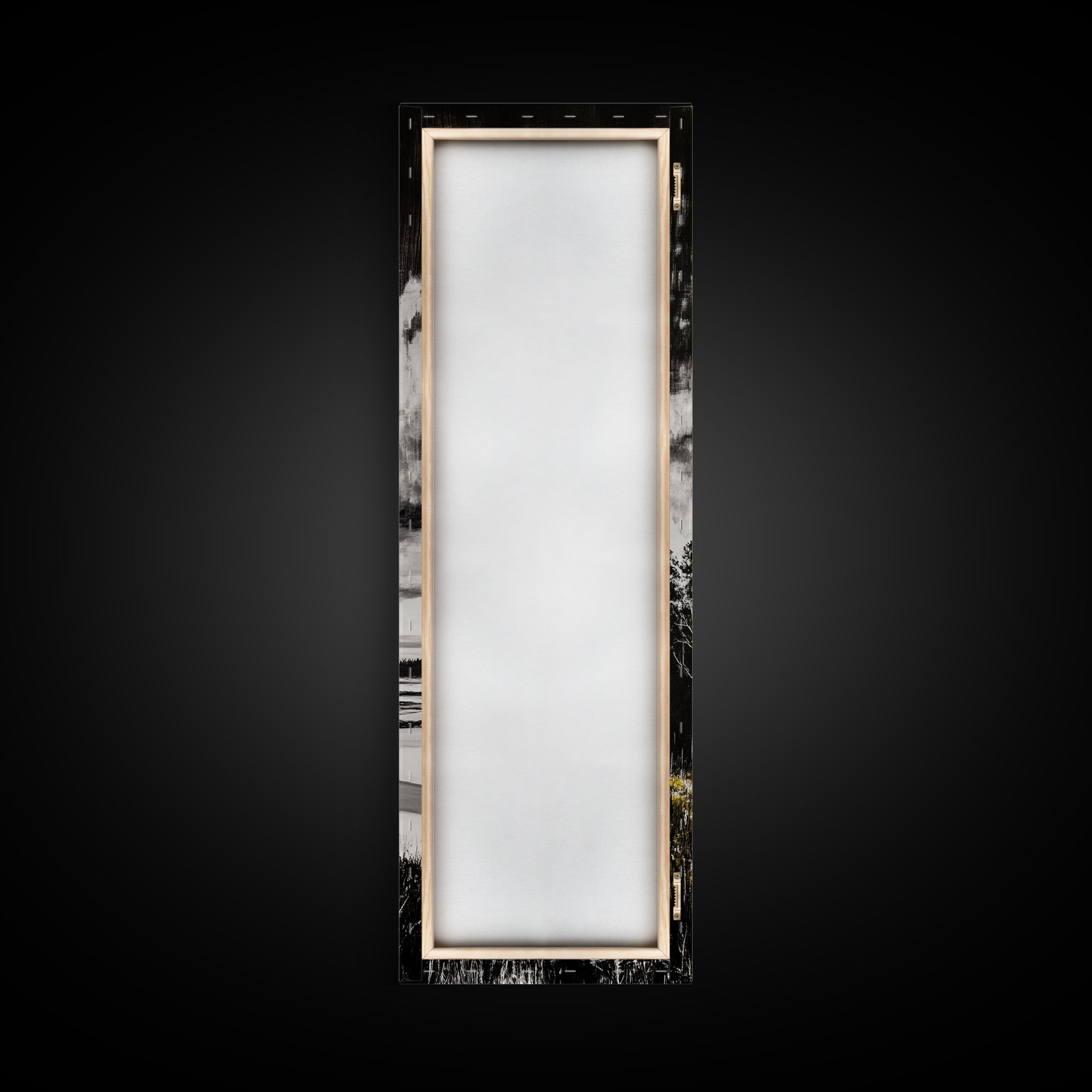 Coastal Serenity, Black White Landscape, Ocean Horizon Art, Minimalist Beach Scene, Modern Home Decor, Framed Canvas Print