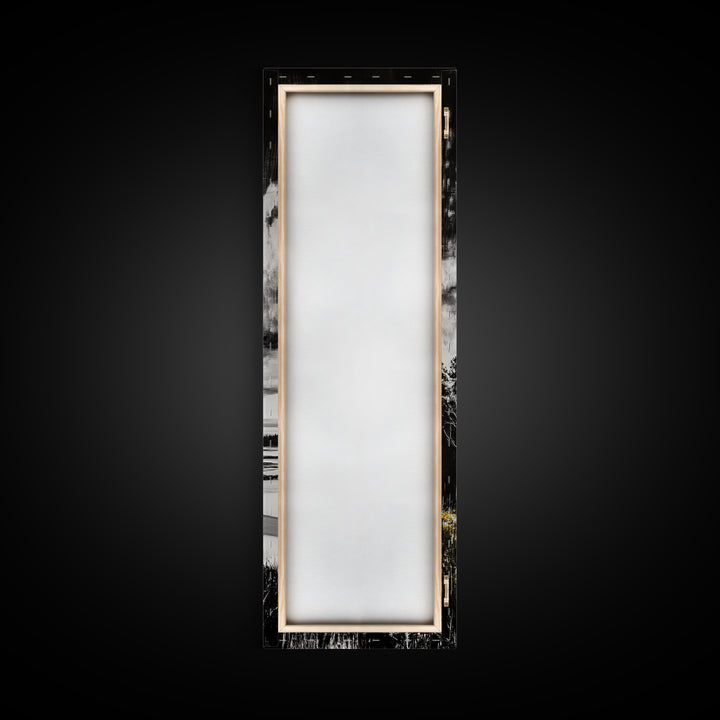 Coastal Serenity, Black White Landscape, Ocean Horizon Art, Minimalist Beach Scene, Modern Home Decor, Framed Canvas Print