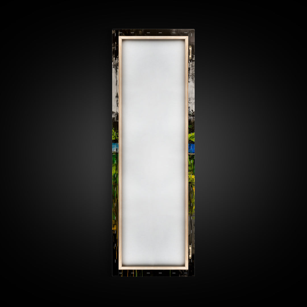 Abstract Landscape, Green Blue Art, Modern Wall Art, Framed Canvas Print, Office Decor, Large Artwork, Living Room Art, Minimalist Art