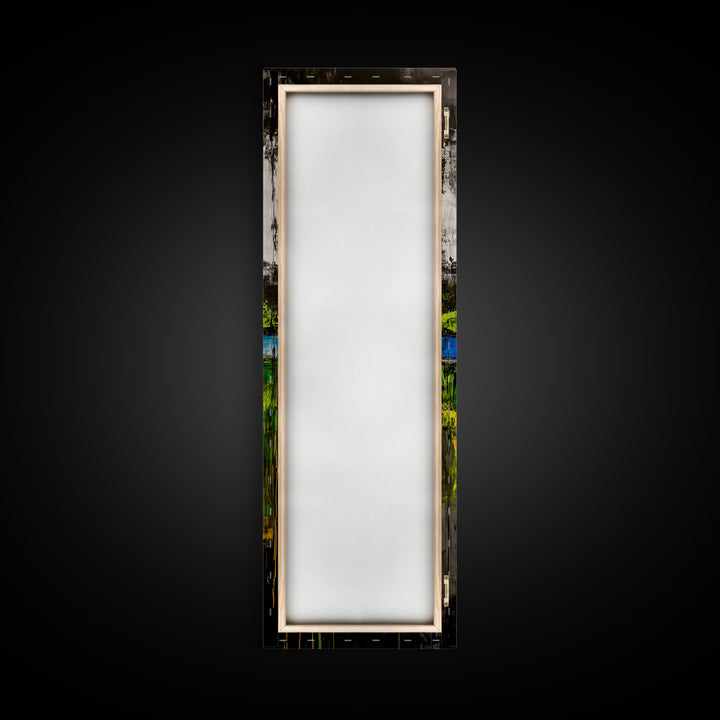 Abstract Landscape, Green Blue Art, Modern Wall Art, Framed Canvas Print, Office Decor, Large Artwork, Living Room Art, Minimalist Art