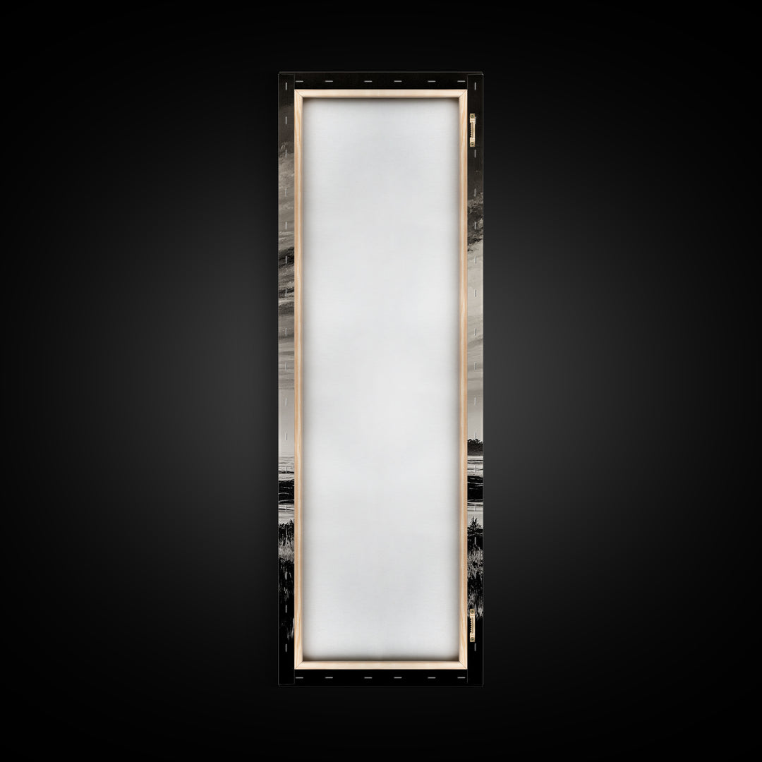 Black White, Seascape Art, Coastal Print, Framed Canvas Print, Monochrome Wall Art, Beach House Decor, Large Art, Living Room Artwork