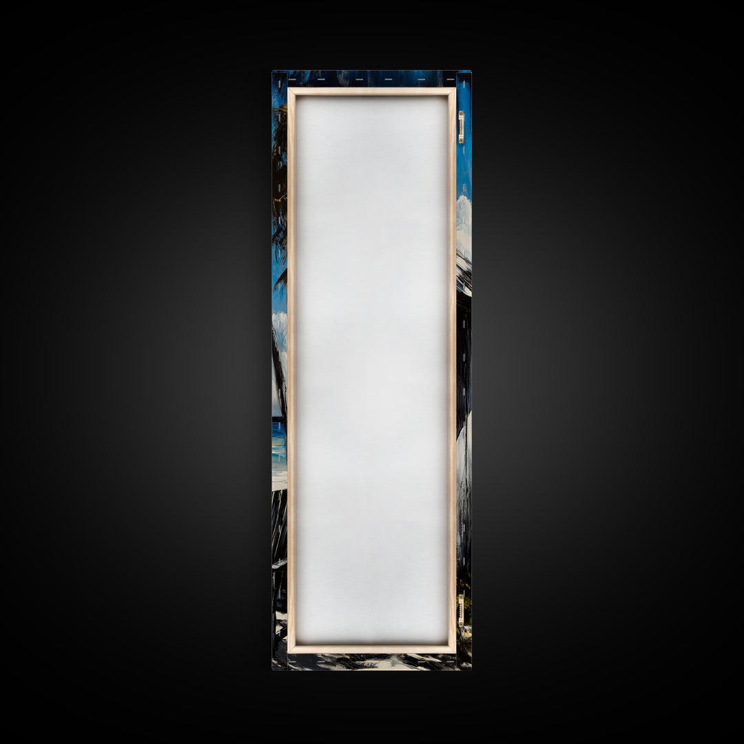 Beach Retreat, Palm Shade, Tranquil Escape, Canvas Print, Coastal Home Decor, Ocean Breeze, Relaxing Seaside, Living Room Wall Art