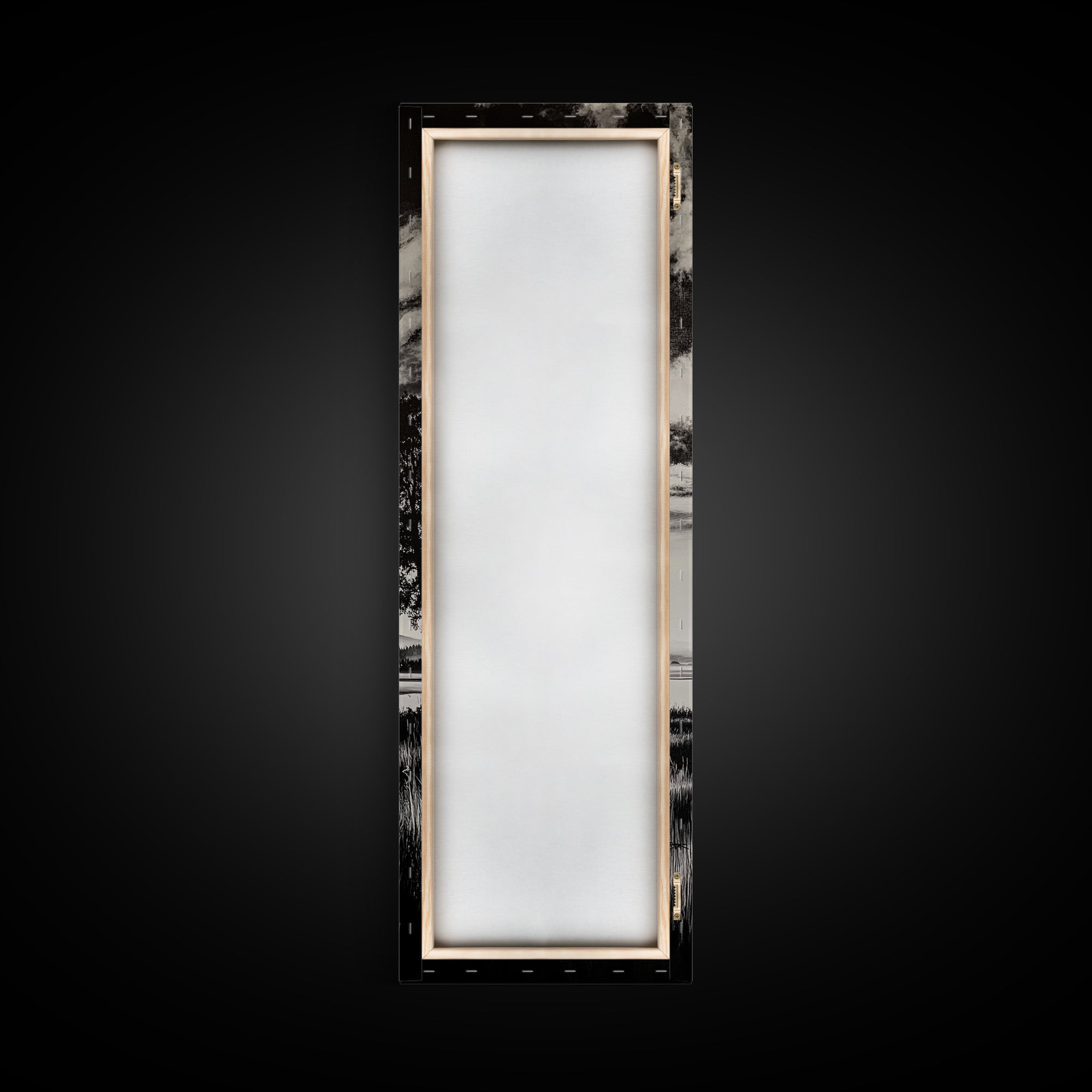 Black White, Misty Marsh, Monochrome Landscape, Minimalist Wall Art, Canvas Print, Modern Home Decor, Living Room Art, Nature Scene