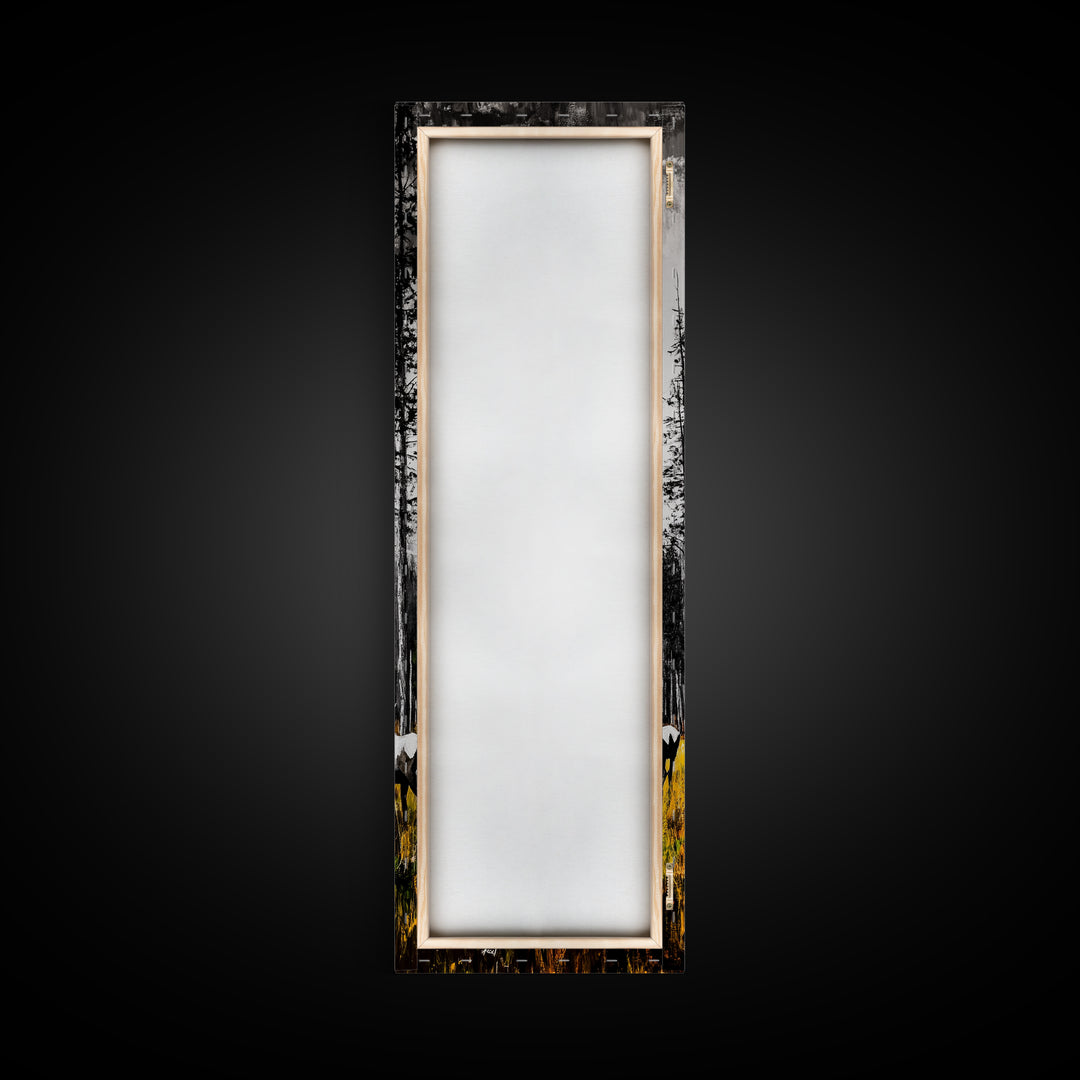 Autumn Elk, Wildlife Painting, Rustic Lodge Decor, Mountain Scene Art, Framed Canvas Print, Cabin Wall Art, Fall Art, Western Decor