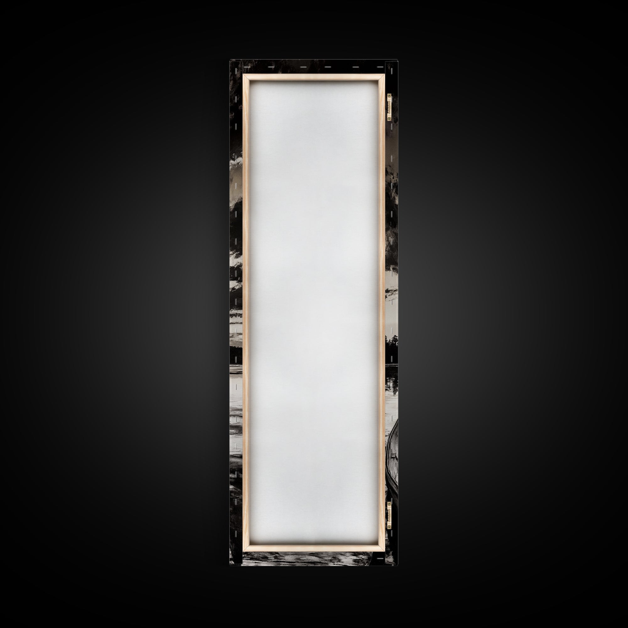 Black and White Seascape, Ocean Wave Painting, Minimalist Coastal Wall Decor, Beach House Artwork, Living Room Art, Framed Canvas Print