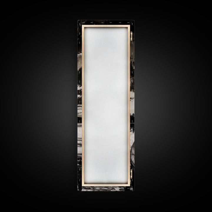 Black and White Seascape, Ocean Wave Painting, Minimalist Coastal Wall Decor, Beach House Artwork, Living Room Art, Framed Canvas Print