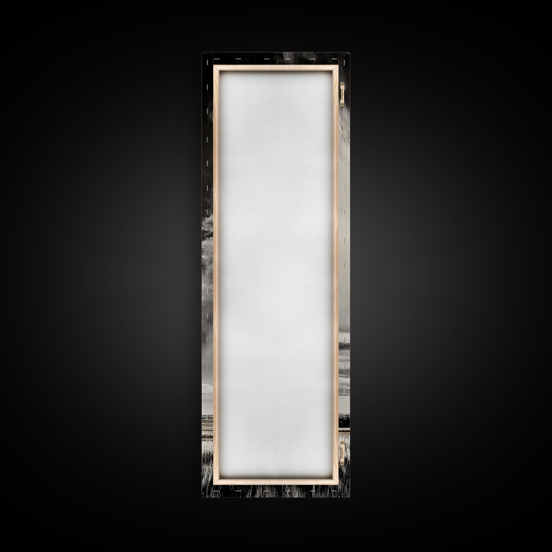 Dramatic Black and White Sky, Stormy Landscape Art, Nature Wall Decor, Rustic Farmhouse Artwork, Living Room Decor, Canvas Print