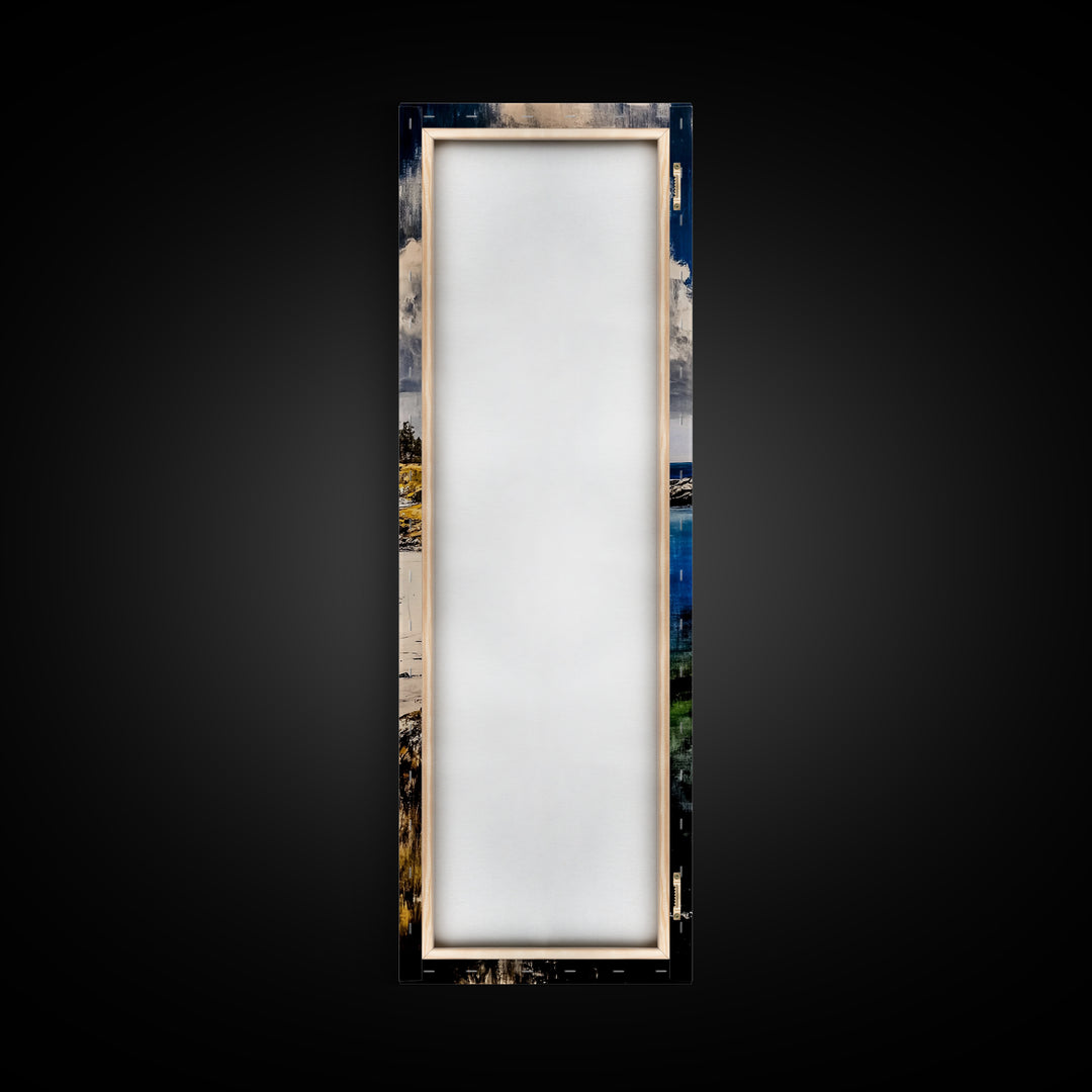 Coastal View, Ocean Serenity, Beach Scene, Tranquil Art, Framed Canvas Print, Living Room Wall Art, Seascape Painting, Nautical Home Decor