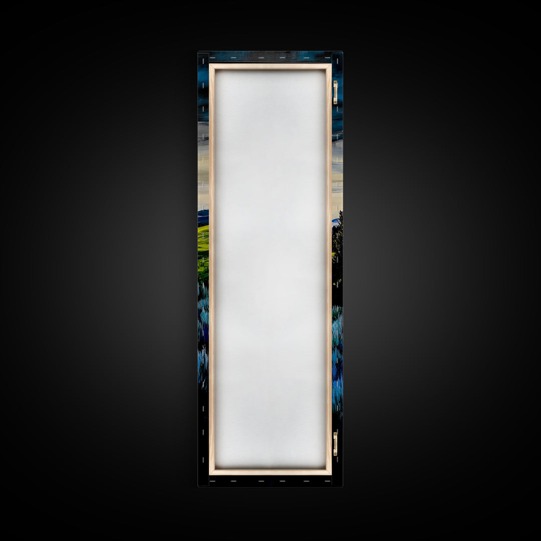 Rolling Hills, Blue and Green Landscape Art, Farmhouse Wall Decor, Modern Countryside Painting, Living Room or Office Art, Canvas Print